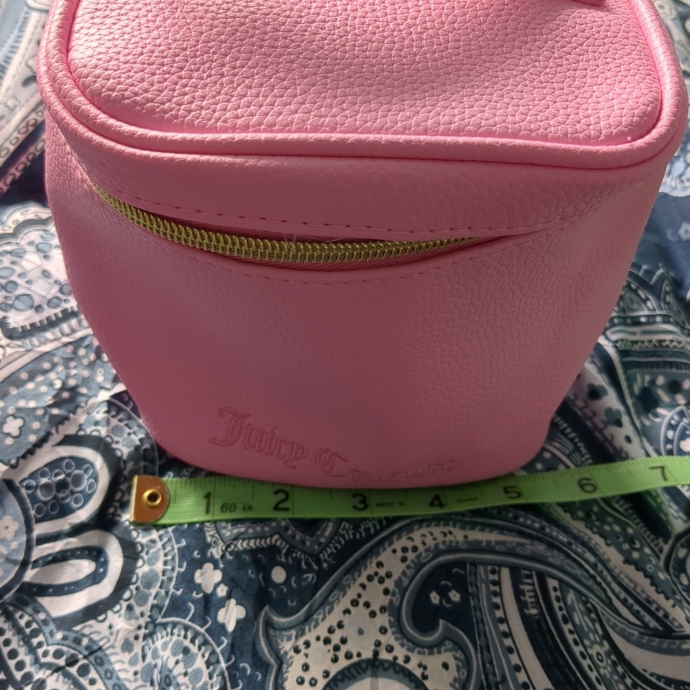 ‼️ NWT JUICY COUTURE Pink Travel Cosmetic Bag Zipper, Handle Makeup - Picture 7 of 8